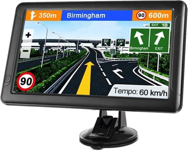GPS Navigation for Car （9 Inch） Slimline Touch Screen Real Voice Direction ，USA Edition 2024 (Free Lifetime Updates) Turn-by-Turn Voice and Lane Guidance, Speed and Red Light Warning (American Brand)