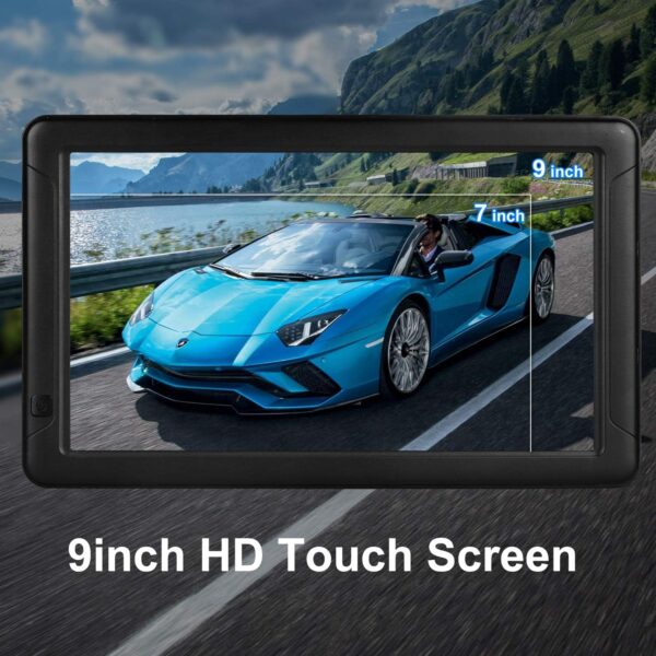GPS Navigation for Car （9 Inch） Slimline Touch Screen Real Voice Direction ，USA Edition 2024 (Free Lifetime Updates) Turn-by-Turn Voice and Lane Guidance, Speed and Red Light Warning (American Brand) - Image 2