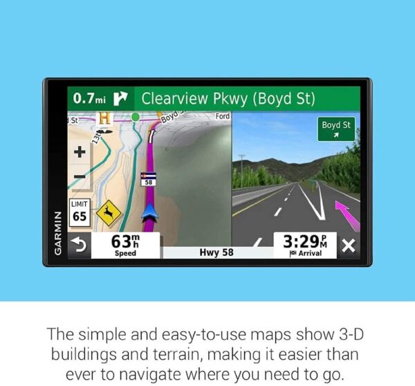 Garmin DriveSmart 65 & Traffic: GPS Navigator with a 6.95 inches Display, Hands-Free Calling, Included Traffic alerts and Information to enrich Road Trips (Renewed) - Image 2