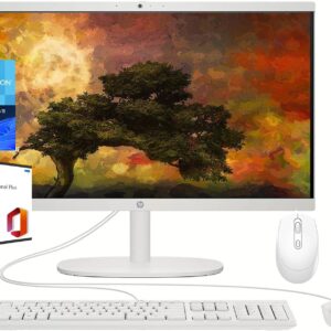 HP All-in-One Desktop Computer - 21.5" FHD Display, Intel Celeron J4025, Webcam, WiFi 6, HDMI, Windows 11 Pro, with Microsoft Office Lifetime License & Wireless Silent Mouse (8 GB RAM | 512 GB SSD)