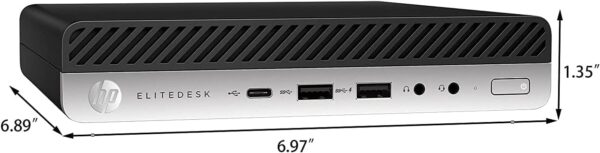 HP EliteDesk 800 G4 Mini Desktop with New 24" FHD Monitor and RGB Speakers PC Set, Core i5-8500T, 16GB RAM, 256GB SSD, Windows 11 Pro (Renewed) - Image 2