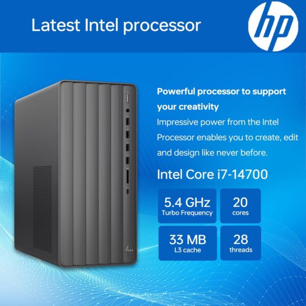 HP Newest Envy Intel i7 Premium Tower Desktop, Intel i7-14700 (Beats Intel i9-12900), 64GB RAM, 2TB SSD, Wi-Fi 6, SD Card Reader, Windows 11 Pro, Black, with ADATA 512 External SSD Bundle - Image 2