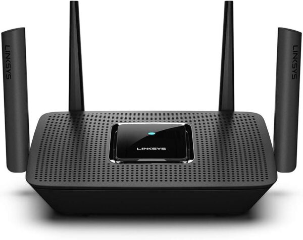 Linksys MR8300 Mesh Wi-Fi Router (Tri-Band Router speeds up to 2.2GHz, Wireless Mesh Router for Home AC2200, 716Mhz Quad-core Processor, 2,000 sq. ft Coverage) MU-MIMO Fast Wireless Router (Renewed)