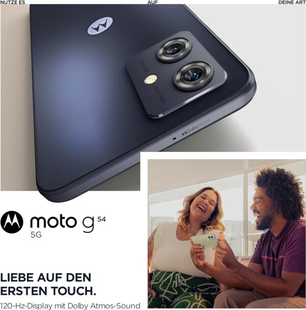 Motorola Moto G54 Dual-SIM 256GB ROM + 8GB RAM (Only GSM | No CDMA) Factory Unlocked 5G Smartphone (Midnight Blue) - International Version - Image 2