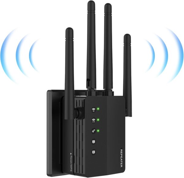 WiFi Extender Signal Booster with Dual Band 5GHz/2.4GHz, WiFi Booster Up to 12880 Sq. ft and 105 Devices, WiFi Booster with Ethernet Port, WiFi Extenders Signal Booster for Home and Outdoors