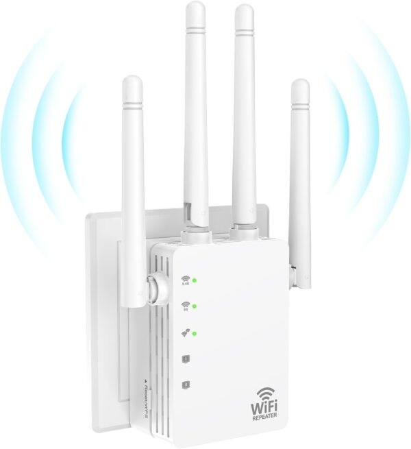 WiFi Extenders Signal Booster for Home Long Range Up to 12880 sq. ft & 105 Devices, WiFi Extender Signal Booster, Internet Extender WiFi Booster, Long Range WiFi Extender, 1200Mbps WiFi Extender